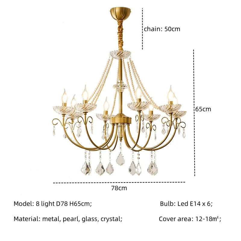 DecorBites™ Crystal LED Chandelier Living Room Luxury Lighting E14 Pendant Lamparas