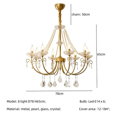DecorBites™ Crystal LED Chandelier Living Room Luxury Lighting E14 Pendant Lamparas