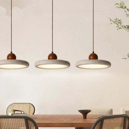 DecorBites™ LED Pendant Lamp Wood Globe Round Yellow Stone Hanging Lights