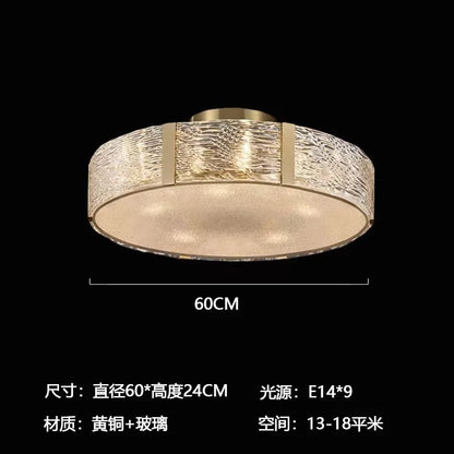 DecorBites™ Gold Glass Ceiling Chandelier LED Suspension Luminaire for Home Decor