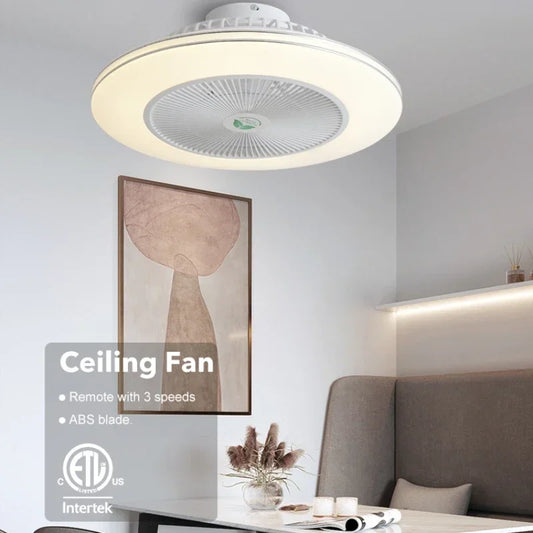 DecorBites™ Invisible Blade LED Ceiling Fan Light, Modern Decor for Living Room & Bedroom.