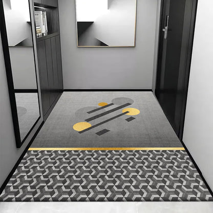 DecorBites™ Grey Crystal Velvet Entrance Rug - Luxe Absorbent, Anti-Slip, Easy-Clean Living Room Carpet