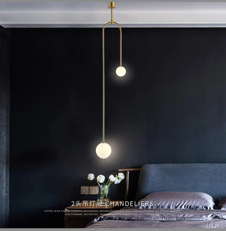 Colgante de Bola de Vidrio Oro Decorbites™ - Lámpara Colgante Moderna para Sala de Estar y Dormitorio