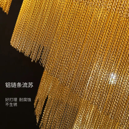 DecorBites™ Gold/Silver Aluminum Chain Chandelier - Luxurious Living Room Hall Hotel Decoration