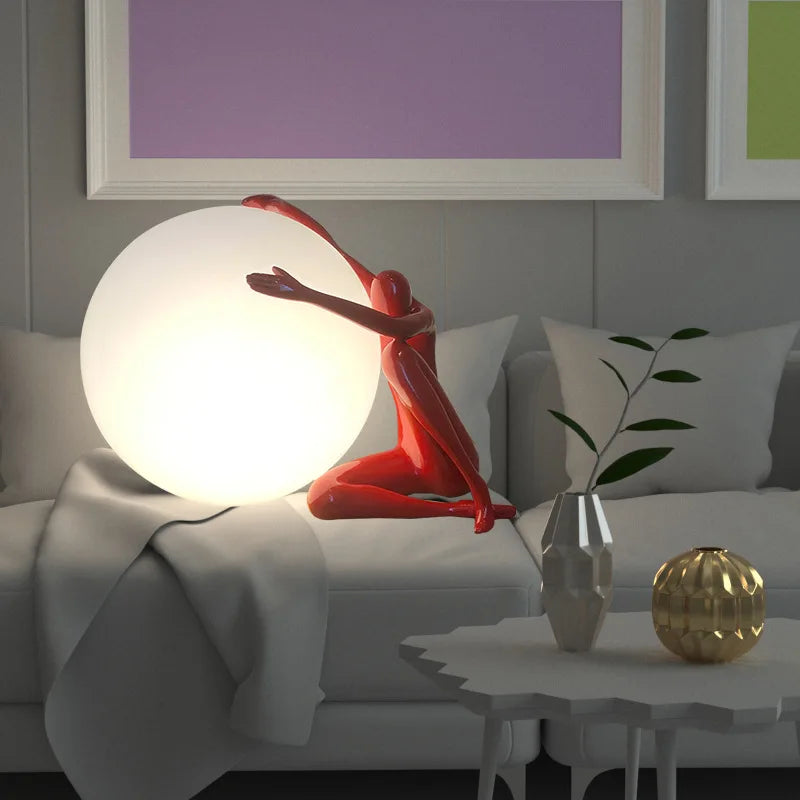DecorBites™ Glass Ball Table Lamp: Stylish LED Sculpture Desk Lamp for Home Decor