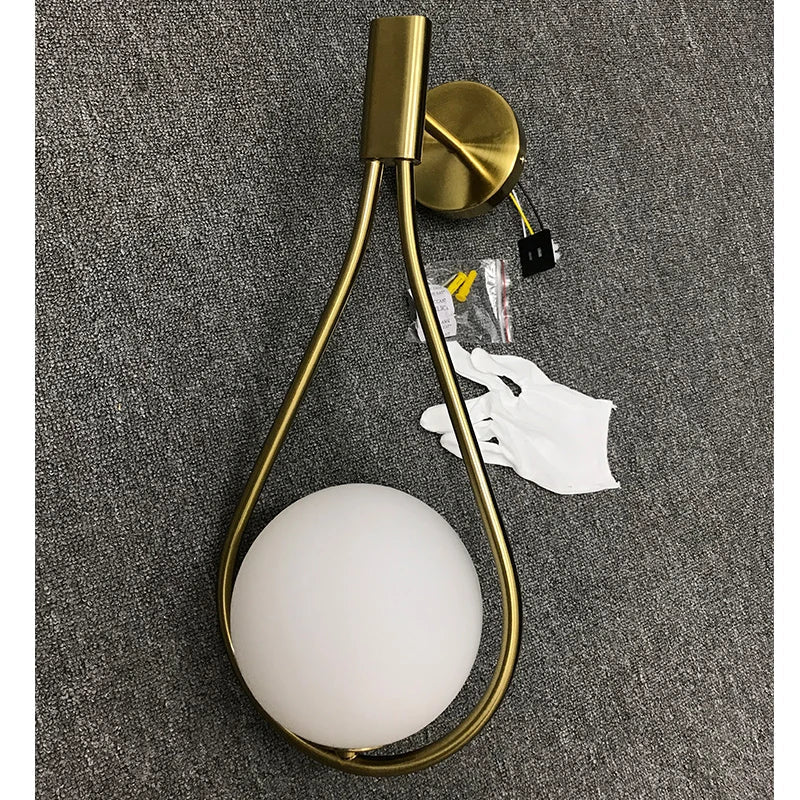 DecorBites™ Brass Glass Wall Lamp for Nordic Modern Bedroom Lighting