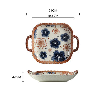 DecorBites™ Japanese Ceramic Baking Bowl with Handle for Microwave Oven and Noodle - 1PCS