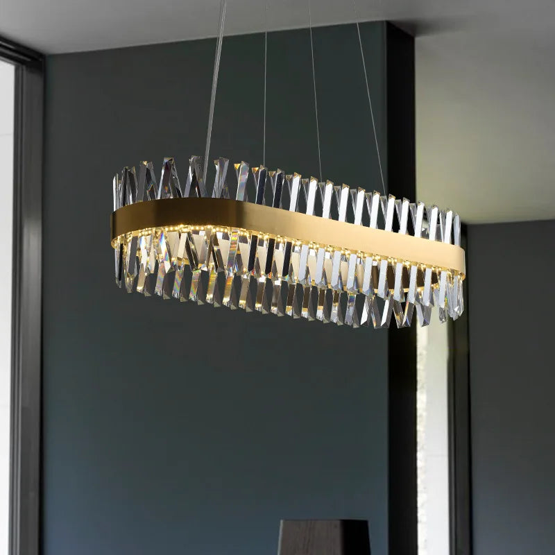 Decorbites™ Goldener runder Kristall-Lüster LED-Deckenleuchte für Wohnzimmer und Schlafzimmer