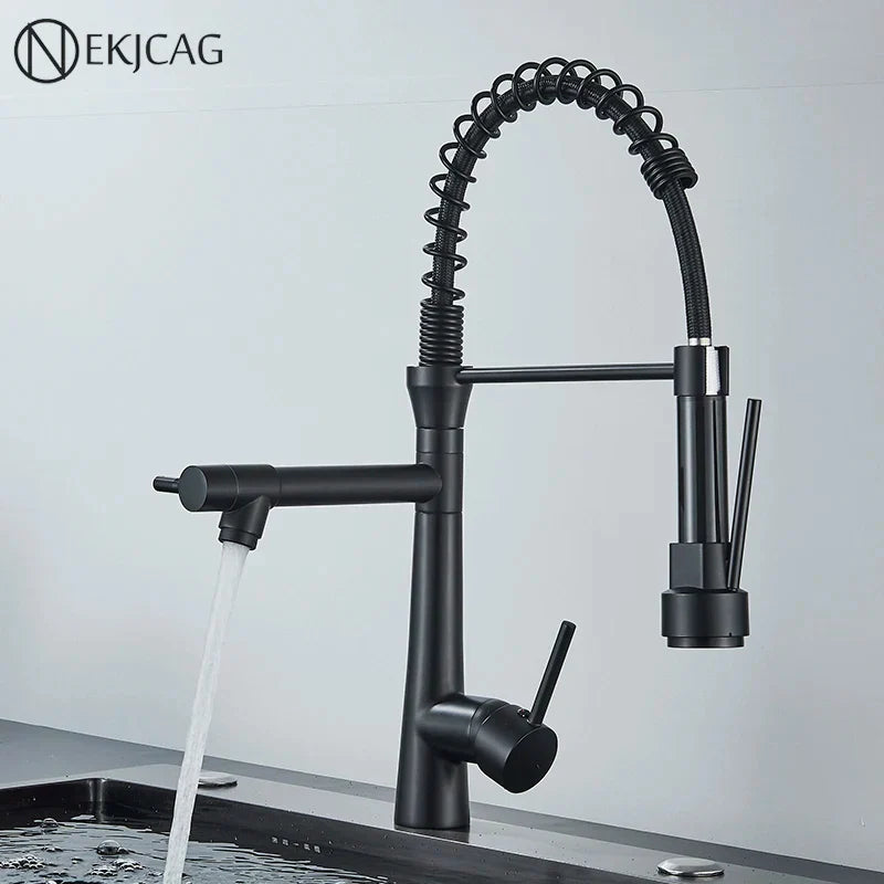 DecorBites™ Dual Nozzle Gourmet Kitchen Faucet | Pull-Down, 360° Rotation, Chrome Mixer