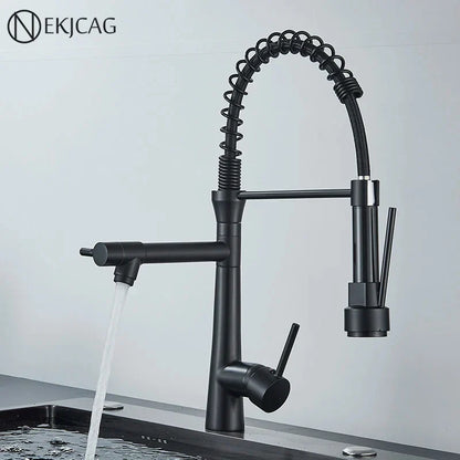 DecorBites™ Dual Nozzle Gourmet Kitchen Faucet | Pull-Down, 360° Rotation, Chrome Mixer