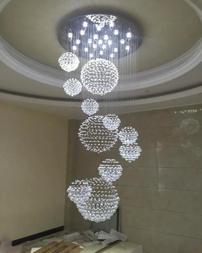 Lámpara de araña LED DecorBites™ con forma de bola de cristal: Iluminación colgante moderna y lujosa para la sala de estar