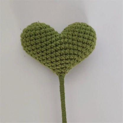 DecorBites™ Heart-Shaped Crochet Flower Bouquet - Handmade Wedding Home Decor & Family Gift