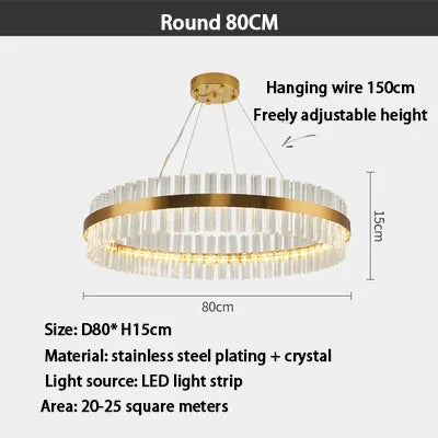 Lámpara de araña con anillo LED de cristal DecorBites™ | Lámpara colgante moderna