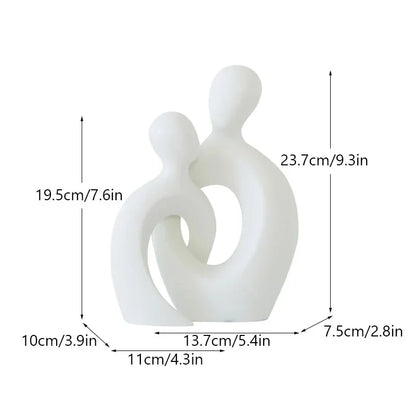ديكور بايتس™ - تمثال حب الزوجين، تمثال سيراميك تجريدي حديث، ديكور منزلي