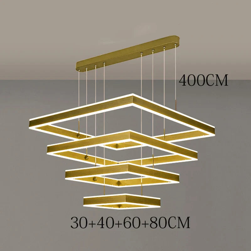 Chrome LED Pendant Light 6-Head Coffee Finish