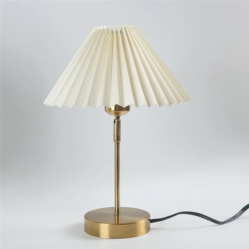DecorBites™ Adjustable Pleated Table Lamp Nordic Retro LED Desk Light for Living Room Bedroom