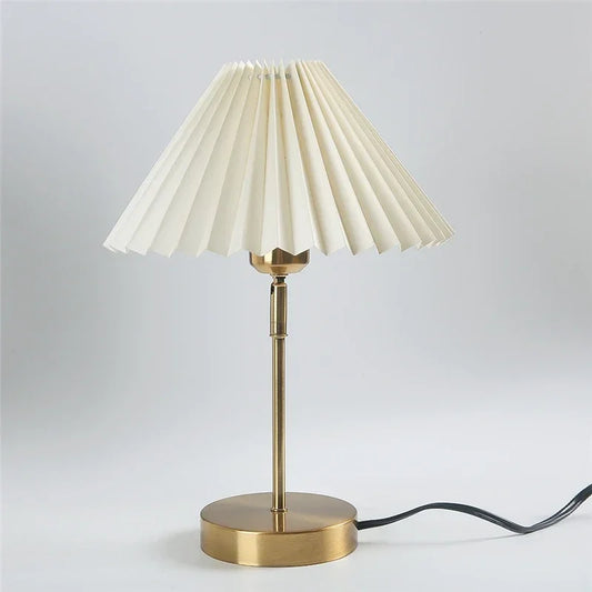 DecorBites™ Adjustable Pleated Table Lamp Nordic Retro LED Desk Light for Living Room Bedroom