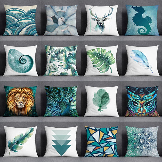 غطاء وسادة ديكوري بنقشة حيوانات من DecorBites™ مقاس 45×45 سم - تصميم عصري للمنزل والسيارة
