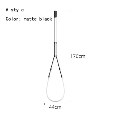 DecorBites™ Leda Black Line Chandelier: Stylish Luminaire for Dining & Living Room; Stairwell Lighting