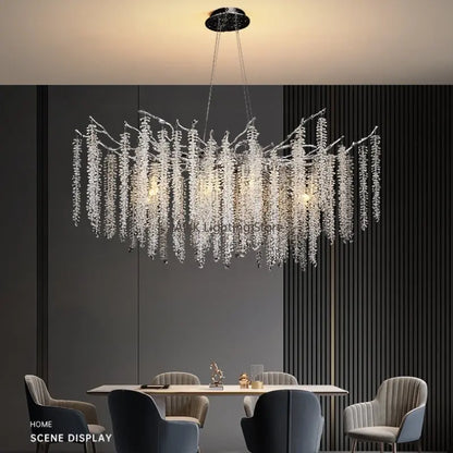 DecorBites™ Crystal Tassel Pendant Chandelier for Dining Room, Kitchen Island, Hall - Luxury LED Lighting