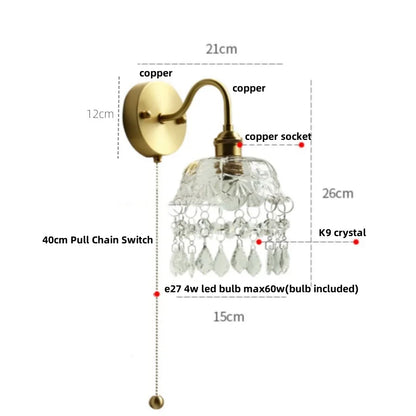 Aplique de pared LED DecorBites™ Conch Copper con interruptor de cadena