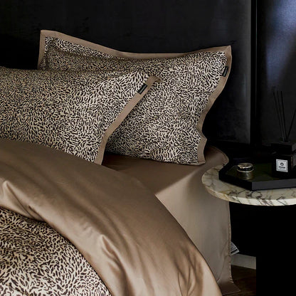 Decobites Leopard Luxury Bedding Set: Silky Soft Lyocell Cotton Duvet Cover, Sheet Set, Pillowcases