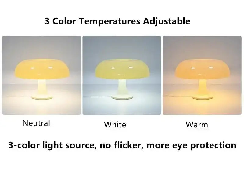 DecorBites™ New Led Mushroom Table Lamp for Hotel Bedroom Bedside Living Room Decoration Lighting Modern Minimalist