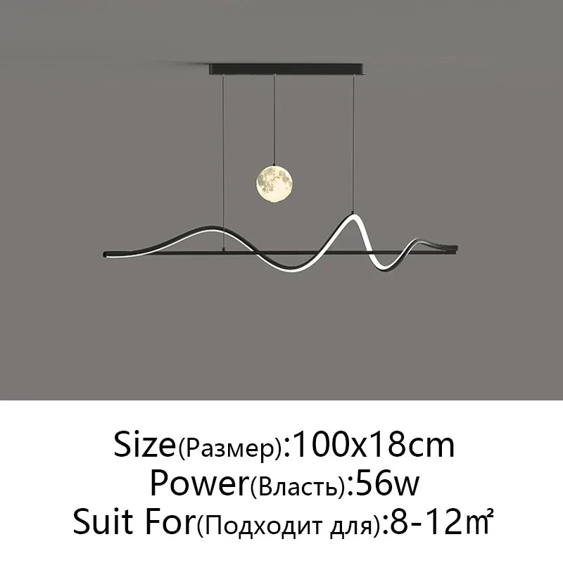 DecorBites™ LED Pendant Light - Modern White/Black Long Line for Home, Restaurant, Office