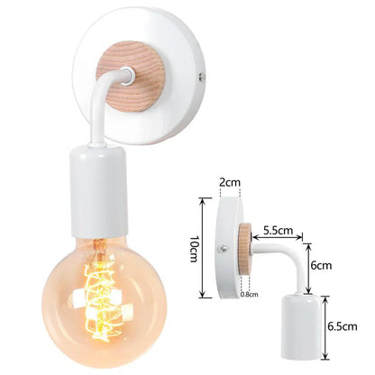 Aplique de pared LED industrial DecorBites™ estilo loft retro con pantalla de hierro E27