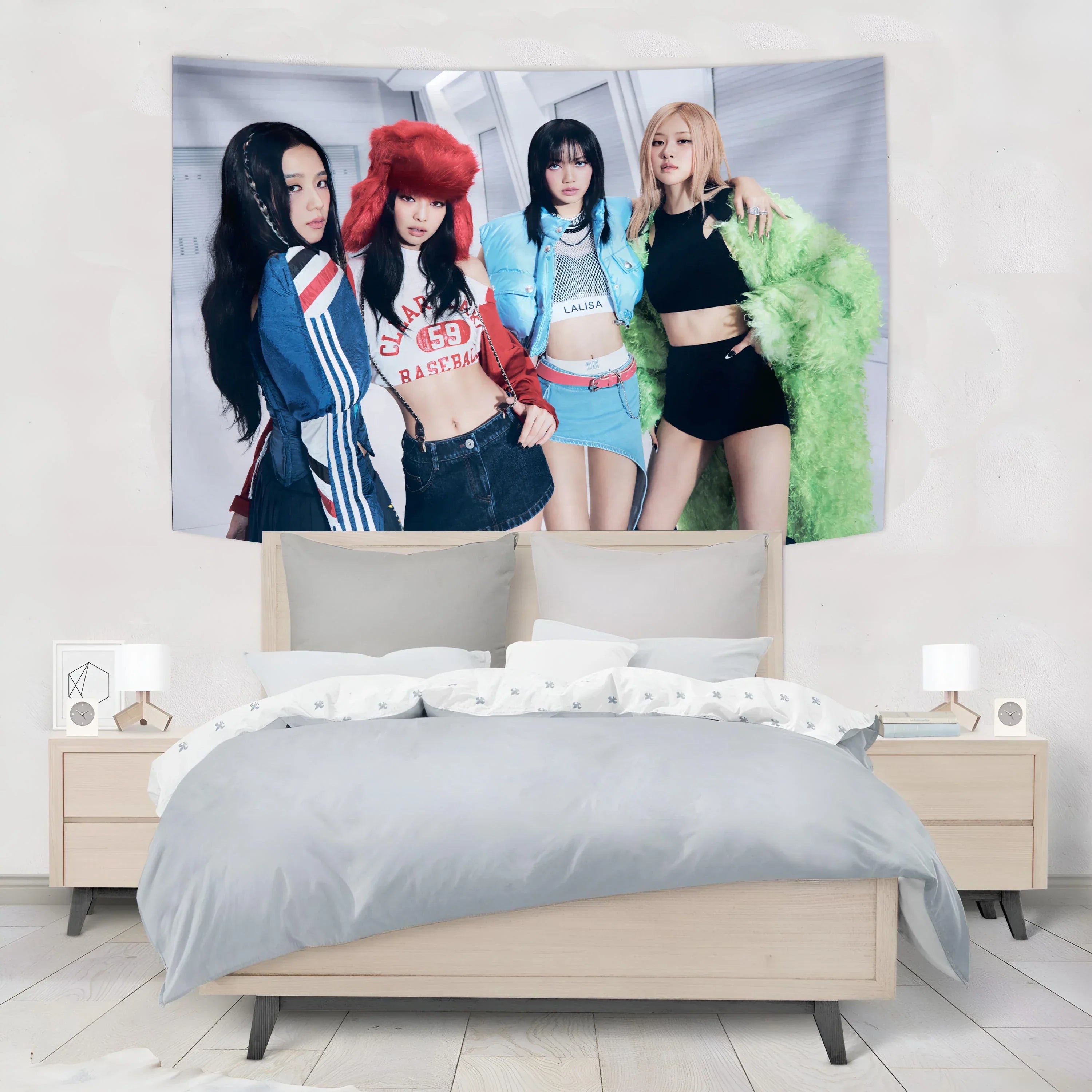 Decorbites™ Kpop Black Pink Girl Group Wandteppich Banner Konzert Dekoratives Gemälde