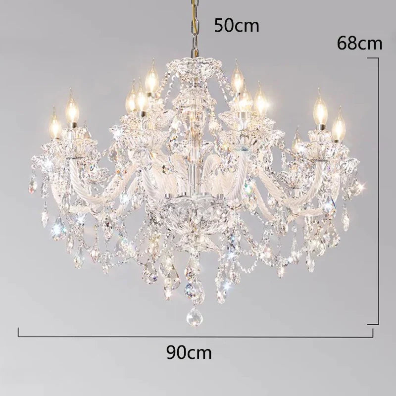 DecorBites™ Crystal Chandelier: Modern Home Decoration Pendant Lights for Living & Dining Room