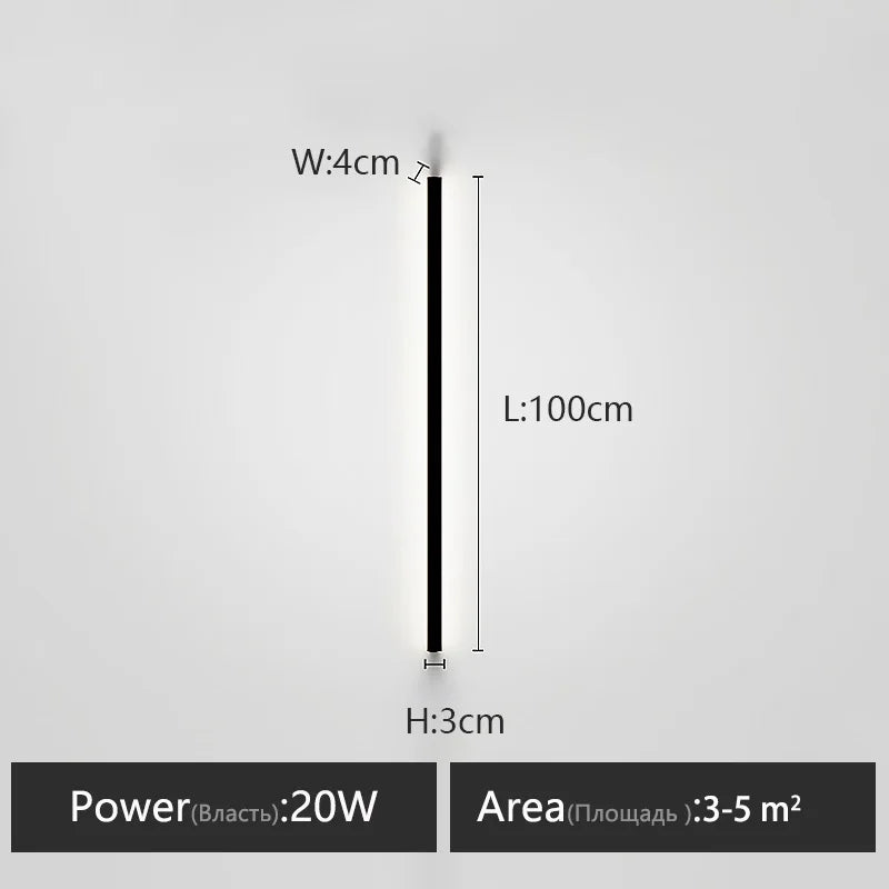 مصباح حائط لغرفة النوم من DecorBites™: شريط إضاءة نورديك، تصميم بسيط، خلفية سوداء، وحدات إنارة زخرفية