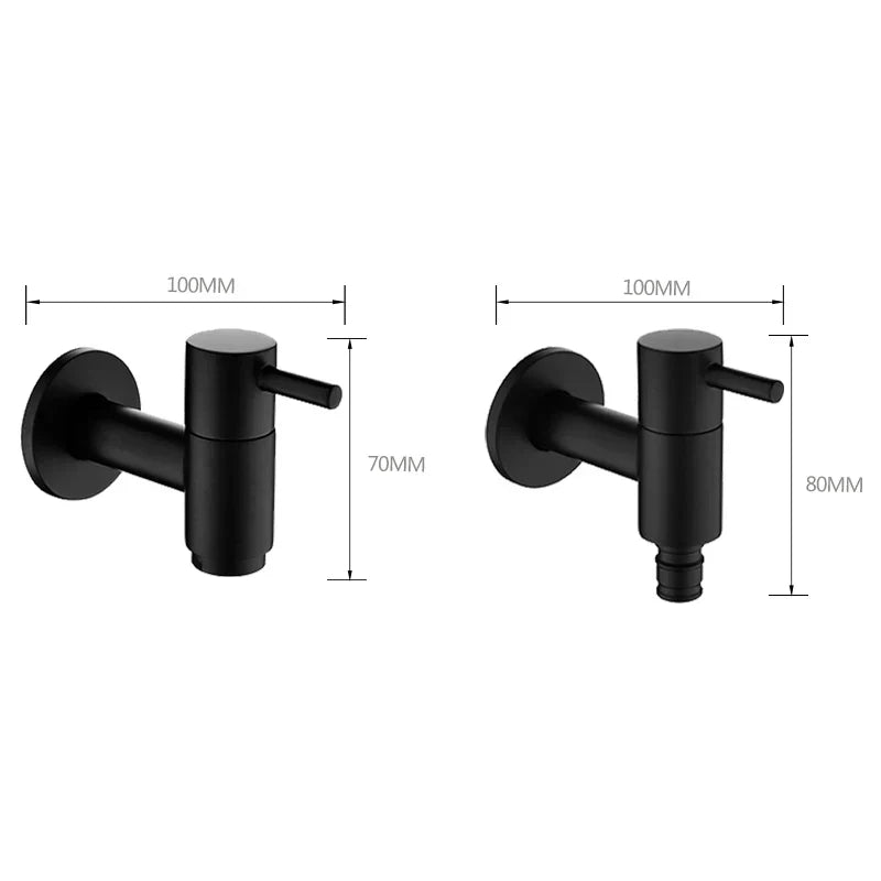 DecorBites™ Brass Black Wall Mount Garden Faucet for Extended Outdoor Use