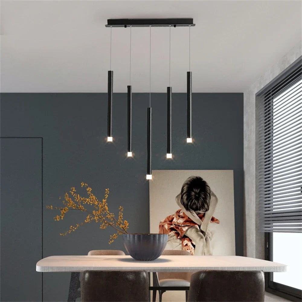 Decorbites™ Lámpara de Araña Cilíndrica Brillante para Bar, Restaurante, Mesa de Noche y Recepción de Empresa