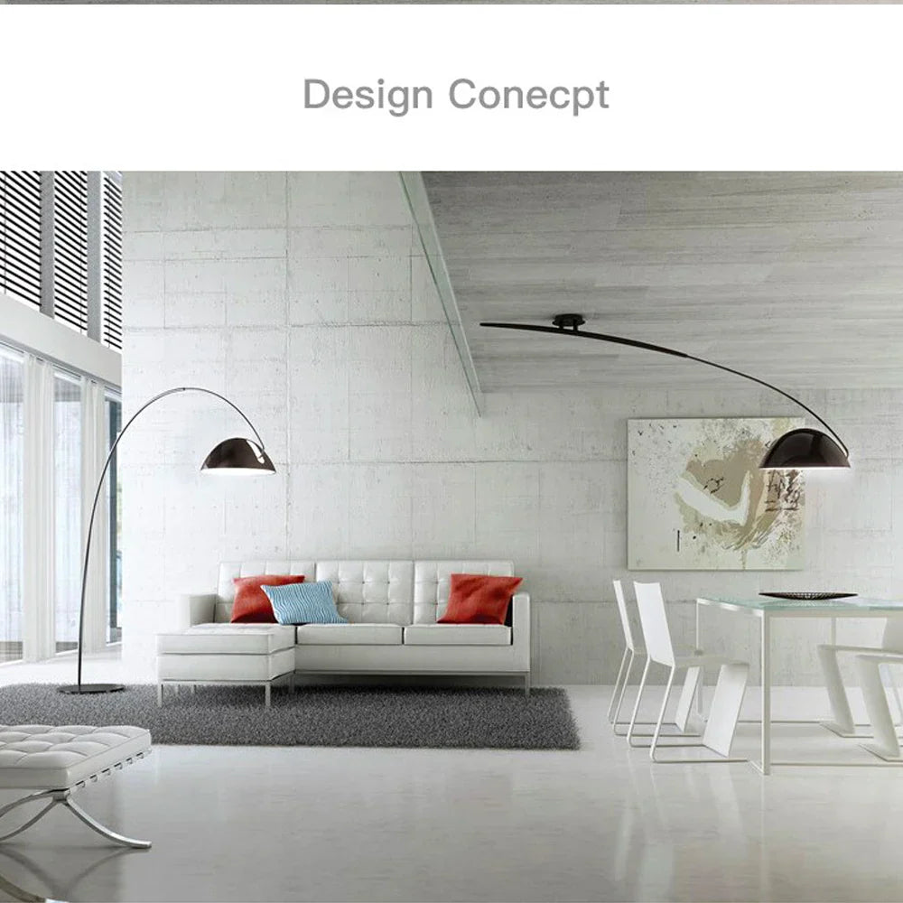 مصباح أرضي LED أسود من DecorBites™ مصنوع من الألومنيوم لغرفة المعيشة وغرفة النوم