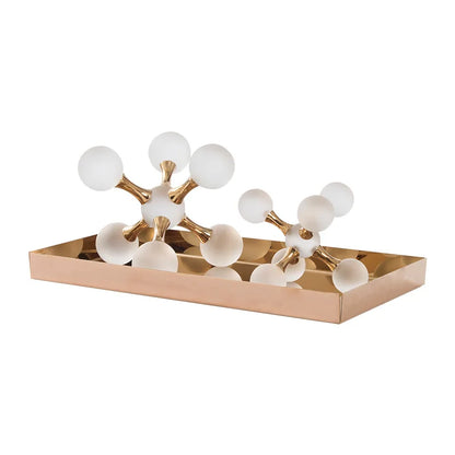 Adorno decorativo geométrico de metal con forma de molécula de bola de cristal DecorBites™