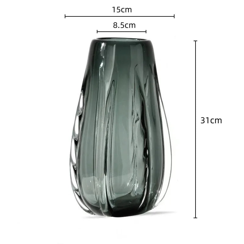 DecorBites™ Crystal Vase: Elegant Glass Flower Pot Home Decor and Terrarium Arrangement