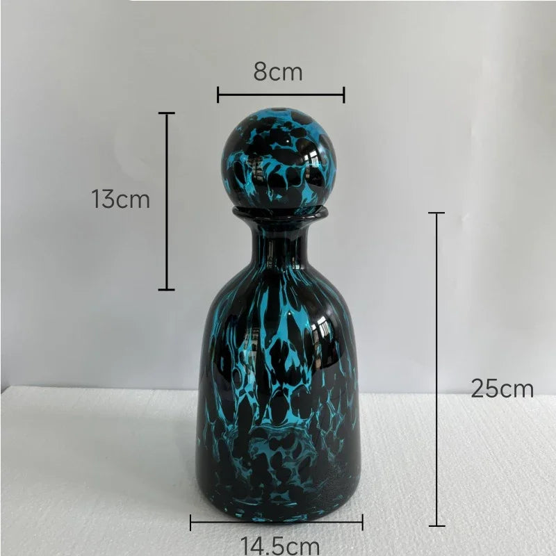 DecorBites™ Leopard Texture Glass Vase: Modern Floral Vase for Chic Room Decor