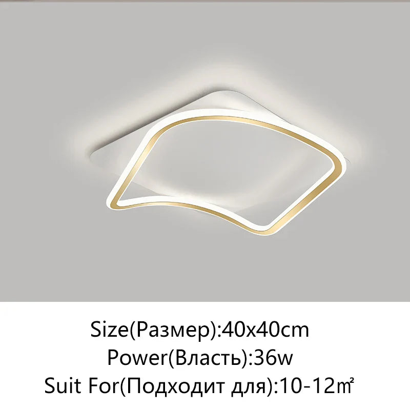 Lámpara de techo LED dorada DecorBites™: Sencillez moderna para salas de estar, comedores y dormitorios