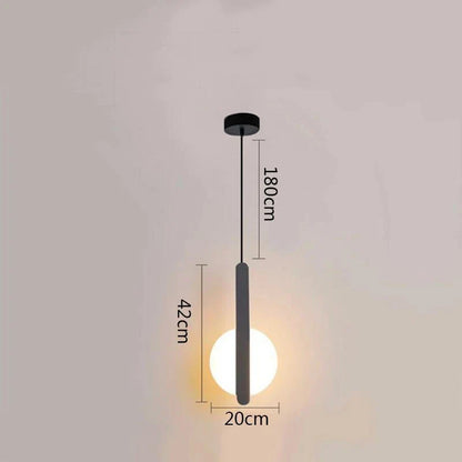 مصباح معلق بحلقة سوداء من DecorBites™ مع إضاءة LED قابلة للتعتيم وتعليق في السقف