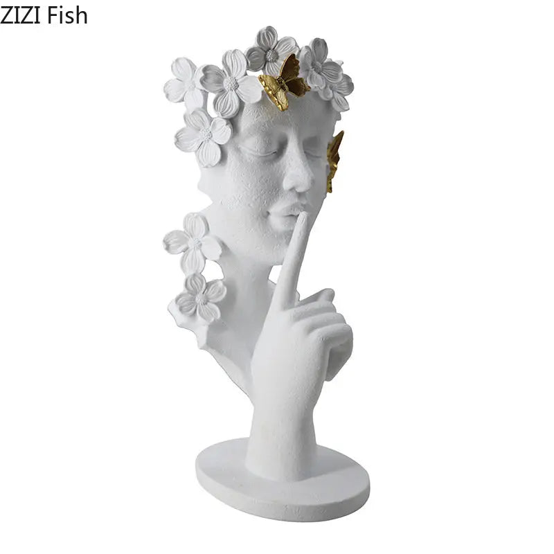 DecorBites™ Gold Silence Is Gold Garland Figure Resin Sculpture Desk Decoration