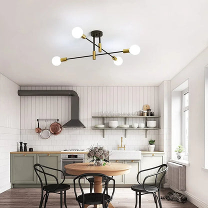 DecorBites™ Industrial Sputnik Chandelier Modern Ceiling Light for Kitchen Dining Bedroom