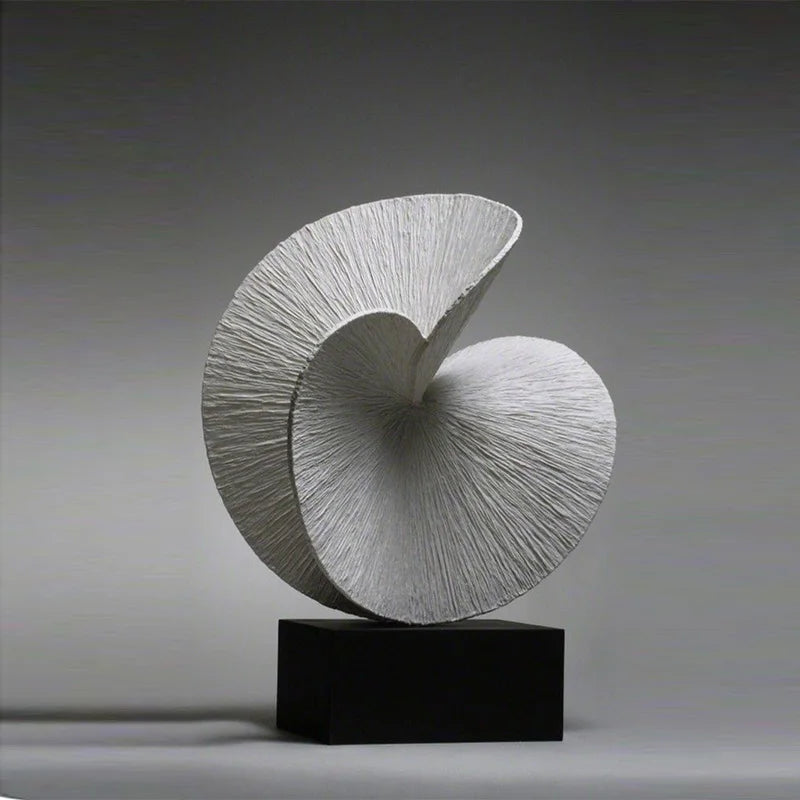 DecorBites™ Golden Ring Black and White Striped Abstract Resin Figurines Home Decor