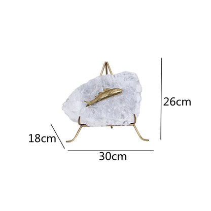 DecorBites™ Golden Fish Crystal Ornament Home Decoration Metal Statue