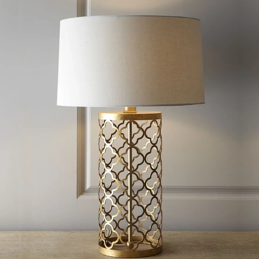 DecorBites™ Gold Bird Cage Iron Desk Lamp: Minimalist European Iron Art Grid Table Light