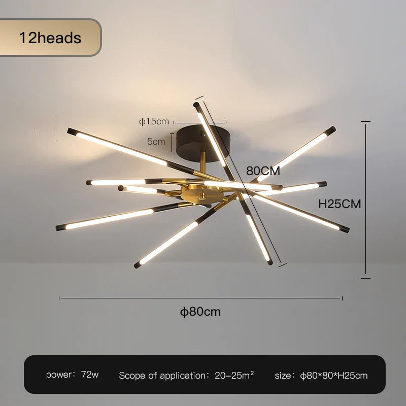 Decorbites™ Gold LED Deckenleuchter für Wohnzimmer Schlafzimmer Küche - Dimmbare Pendelleuchte