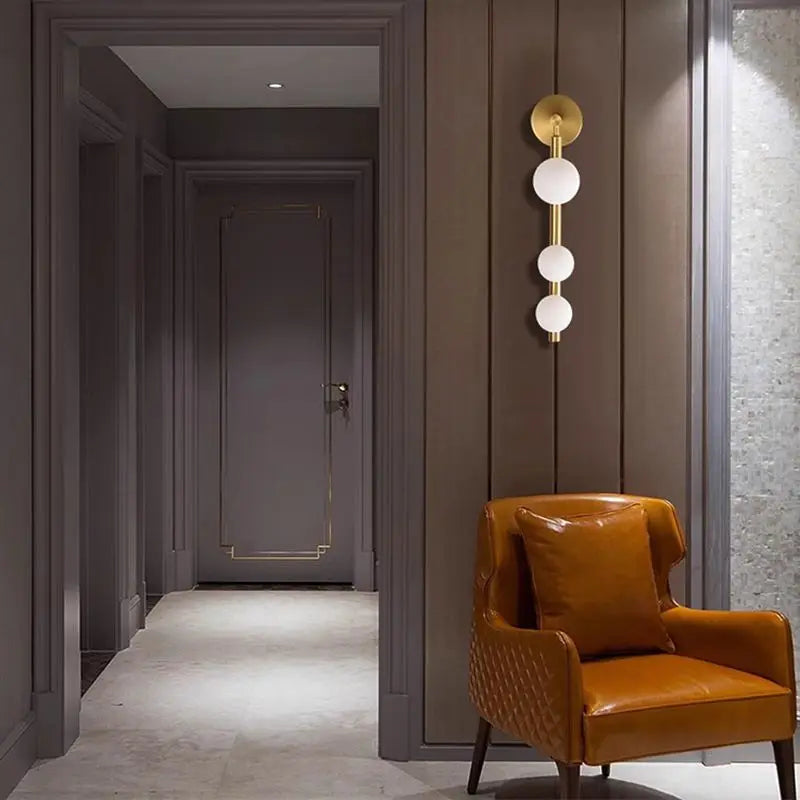 DecorBites™ Glass Ball Wall Lights Living Room Coffee Shop Gold Black Pearl Mirror Light