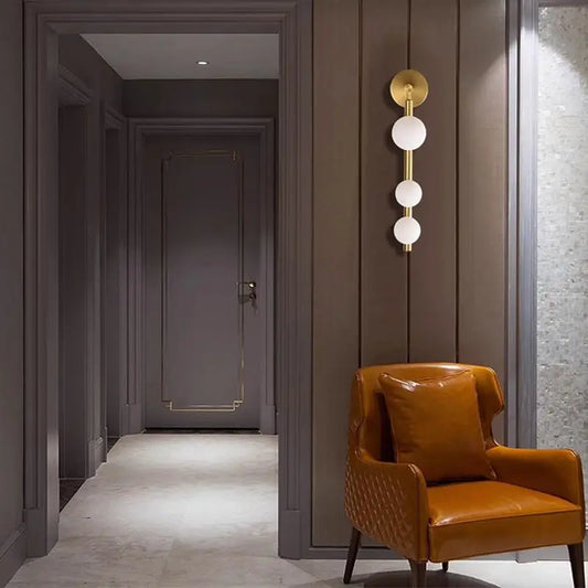 DecorBites™ Glass Ball Wall Lights Living Room Coffee Shop Gold Black Pearl Mirror Light