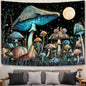 Decobites Mushroom Snail Moon Anime Tapestry Cute Dark Nature Wall Hanging