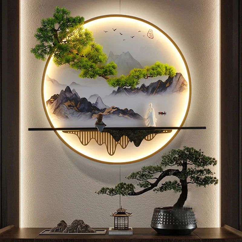 DecorBites™ Chinese Landscape LED Wall Lamp for Home Living Bedroom Study